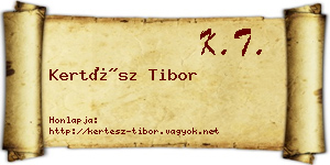 Kertész Tibor névjegykártya
